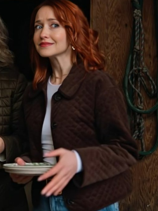 Emily-Tennant-The-Wish-Swap-2025-Quilted-Brown-Jacket Emily Tennant The Wish Swap 2025 Quilted Brown Jacket