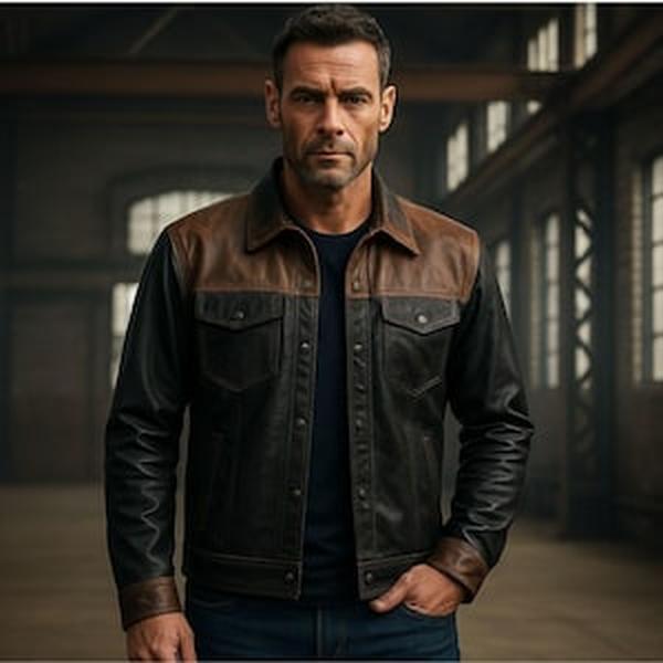 Handmade Leather Varsity Bomber Jacket Classic Menswear Fit