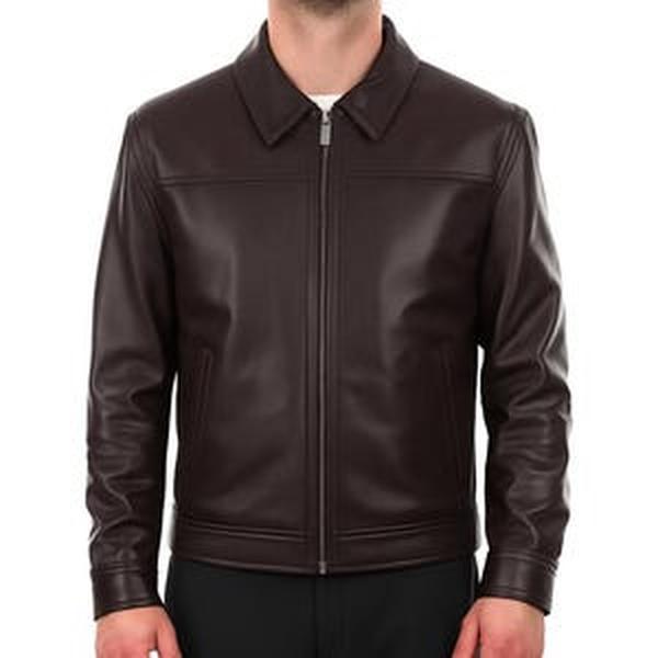 Handmade Leather Varsity Military Bomber Jacket for Men
