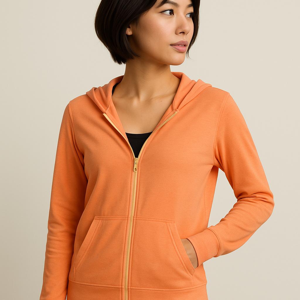 Women’s Lightweight Cotton Full-Zip Hoodie