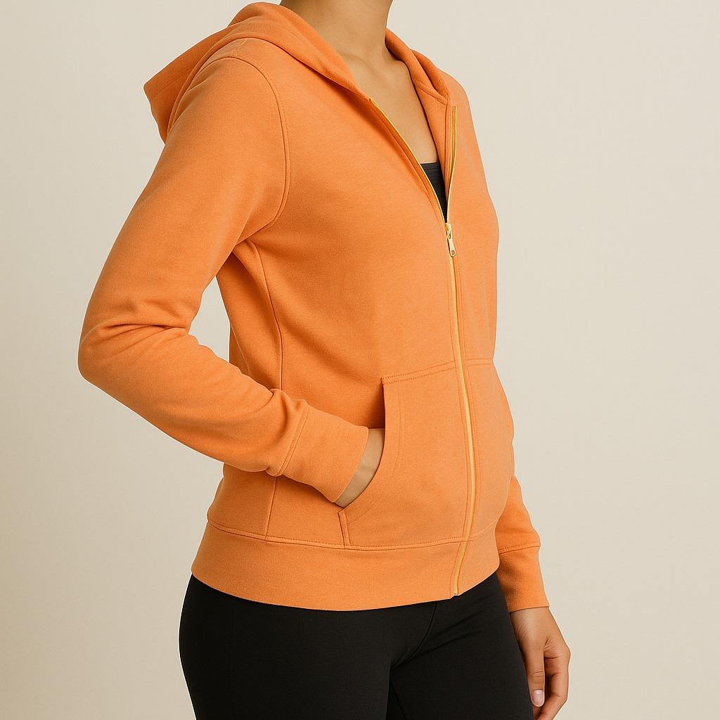 DailyWear Womens Long Sleeve Thin Cotton Full Zip Up Hoodie Jacket Lightweight Breathable Casual Wear for All Seasons Minimalist Fit Pullover Tops - Image 3