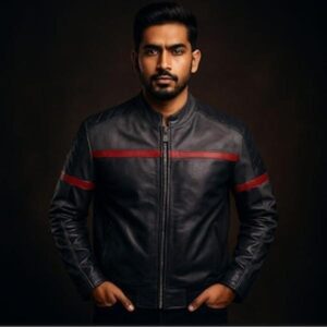 mens-black-leather-cafe-racer-jacket-handmade-biker-coat-with-red-stripes-for-stylish-riders-all-seasons-versatile-durable-classic-menswear-tops-long-sleeve