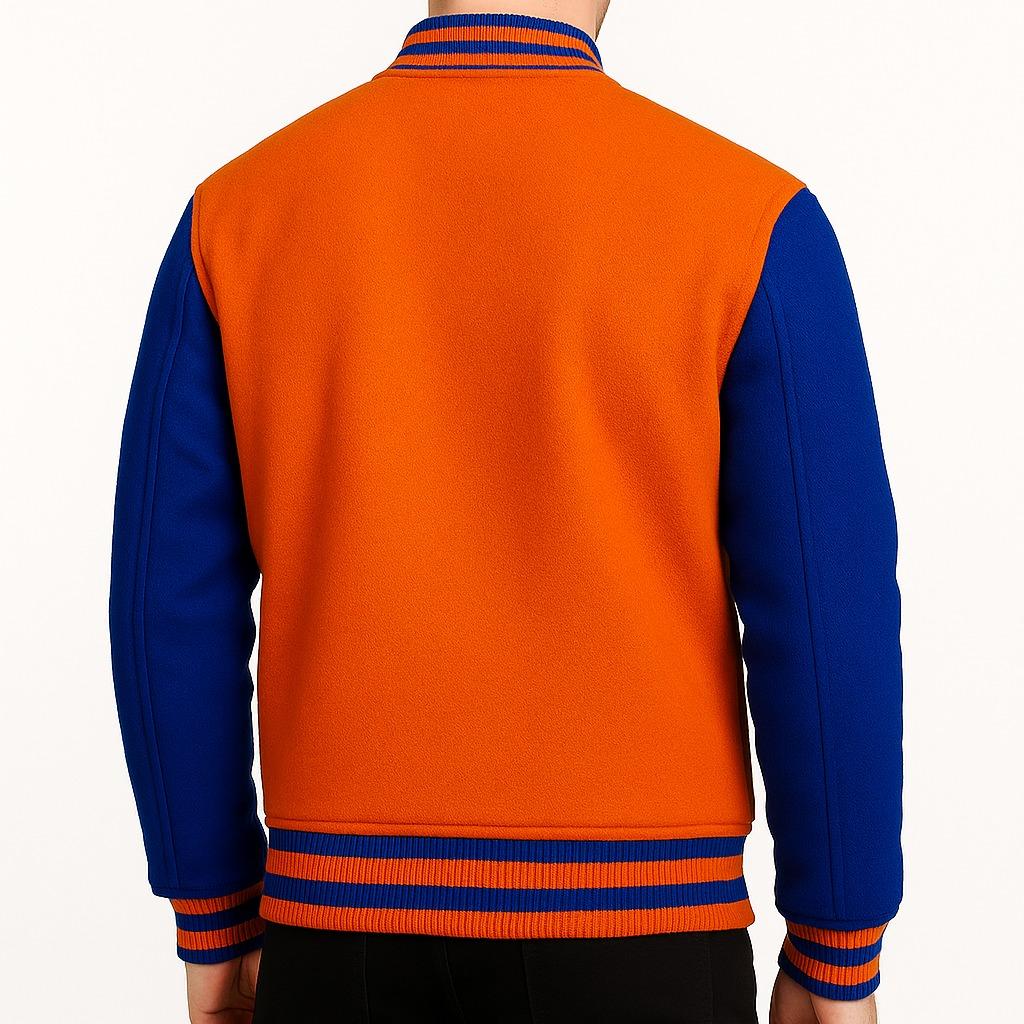 Goku-Inspired Orange & Blue Varsity Jacket with Dragon Emblem & Contrast Sleeves for Anime Fans All Seasons Casual Wear Menswear Coats Tops - Image 5
