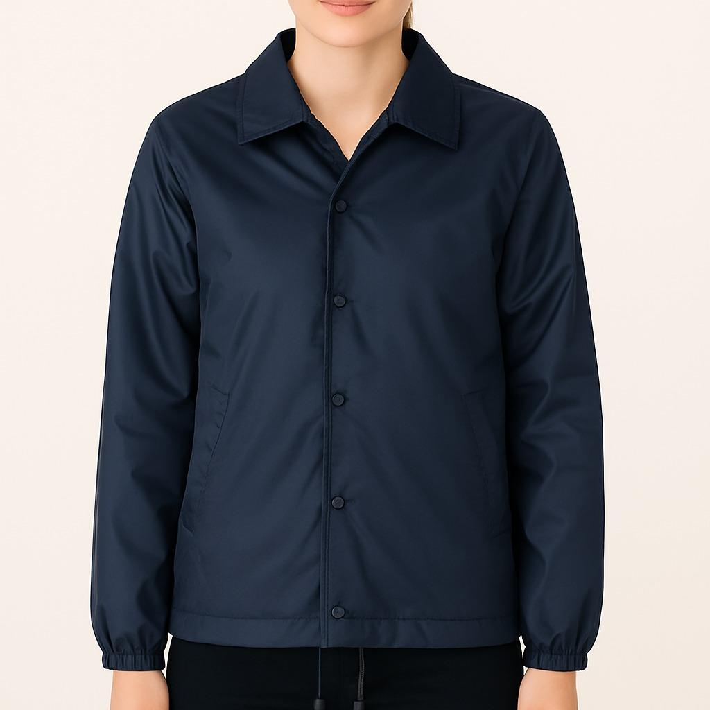Classic Women_s Coach Jacket - Navy Blue