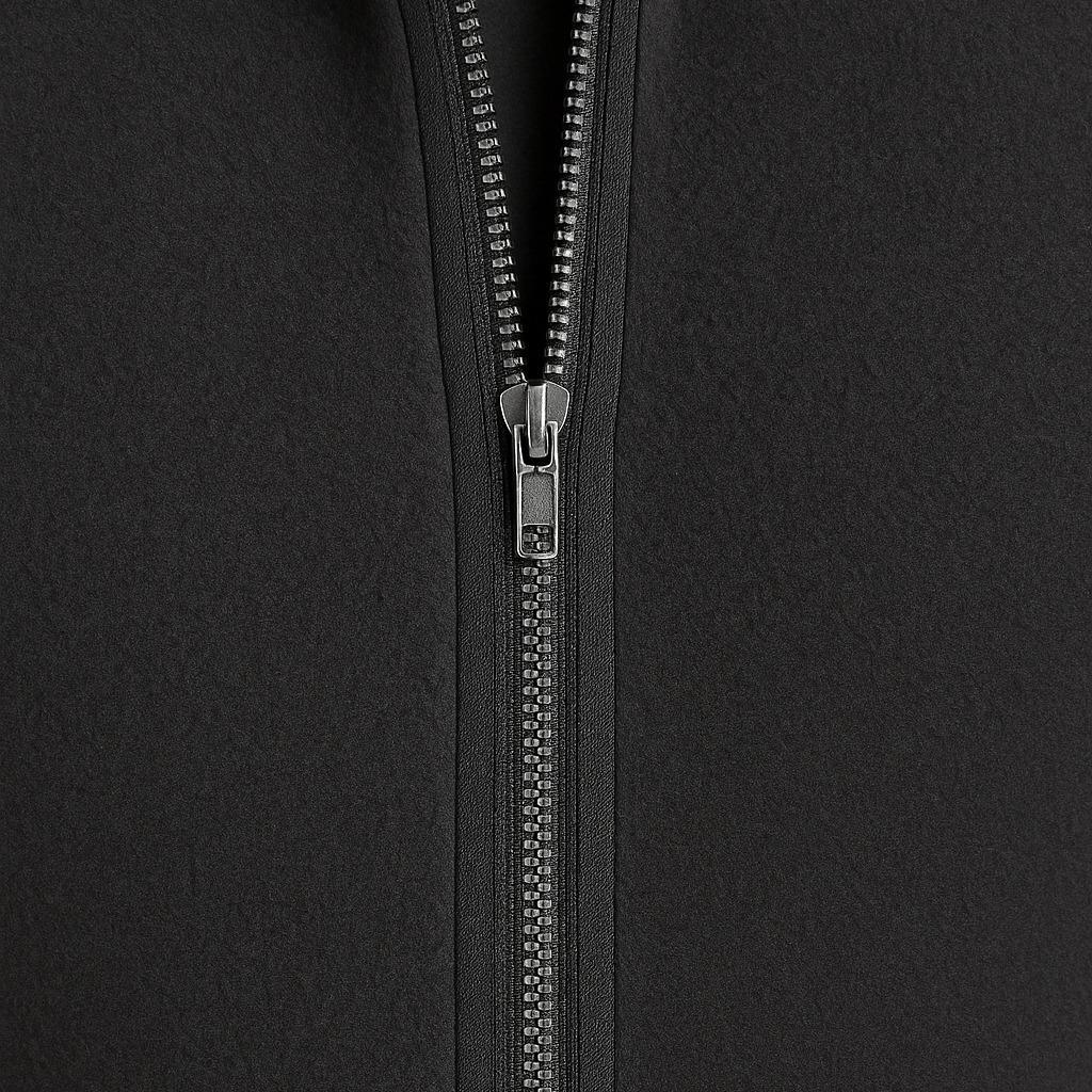 Men's Charcoal Full-Zip Fleece Jacket Minimalist Style Coat - Image 4